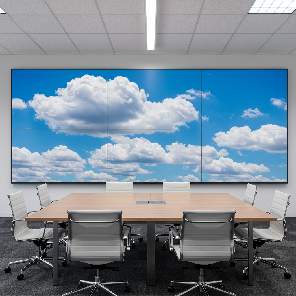 Mur LED mural dans un espace professionnel
